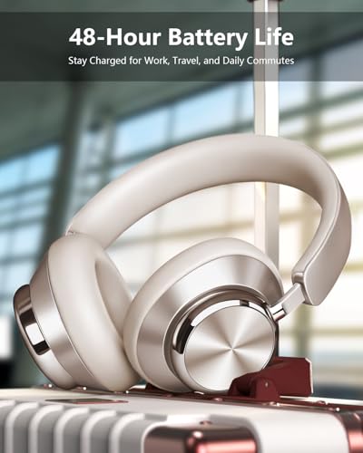 Image of Wentronic Y03 Bluetooth Headphones Wireless Active Noise Cancelling Over Ear Headphones 48 Hours Playtime High Sound Quality 6 EQ Music Mode Headphones with Soft Ear Cushion - Starlight