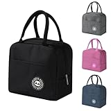 Ruucy Sac Isotherme Repas, Petit Sac Lunch Box 5L, Sac Glaciere Souple Isotherme Imperméable, Sac Repas pour Femmes Hommes Enfants École e Bureau (Noir)