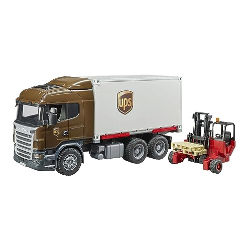 Bruder Scania R Series UPS Logistics Truck with Forklift and Pallets