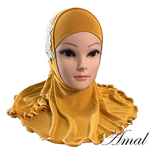 AMAL❤️Children Girls Kid Muslim Hijab Islamic Scarf Headwear For 2-12 Years Cotton USA4