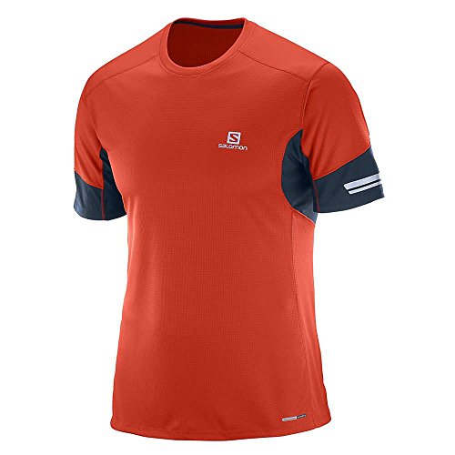 SALOMON MC Agile SS tee M Camiseta, Hombre, Naranja (Lava Orange/Big Blue x), L