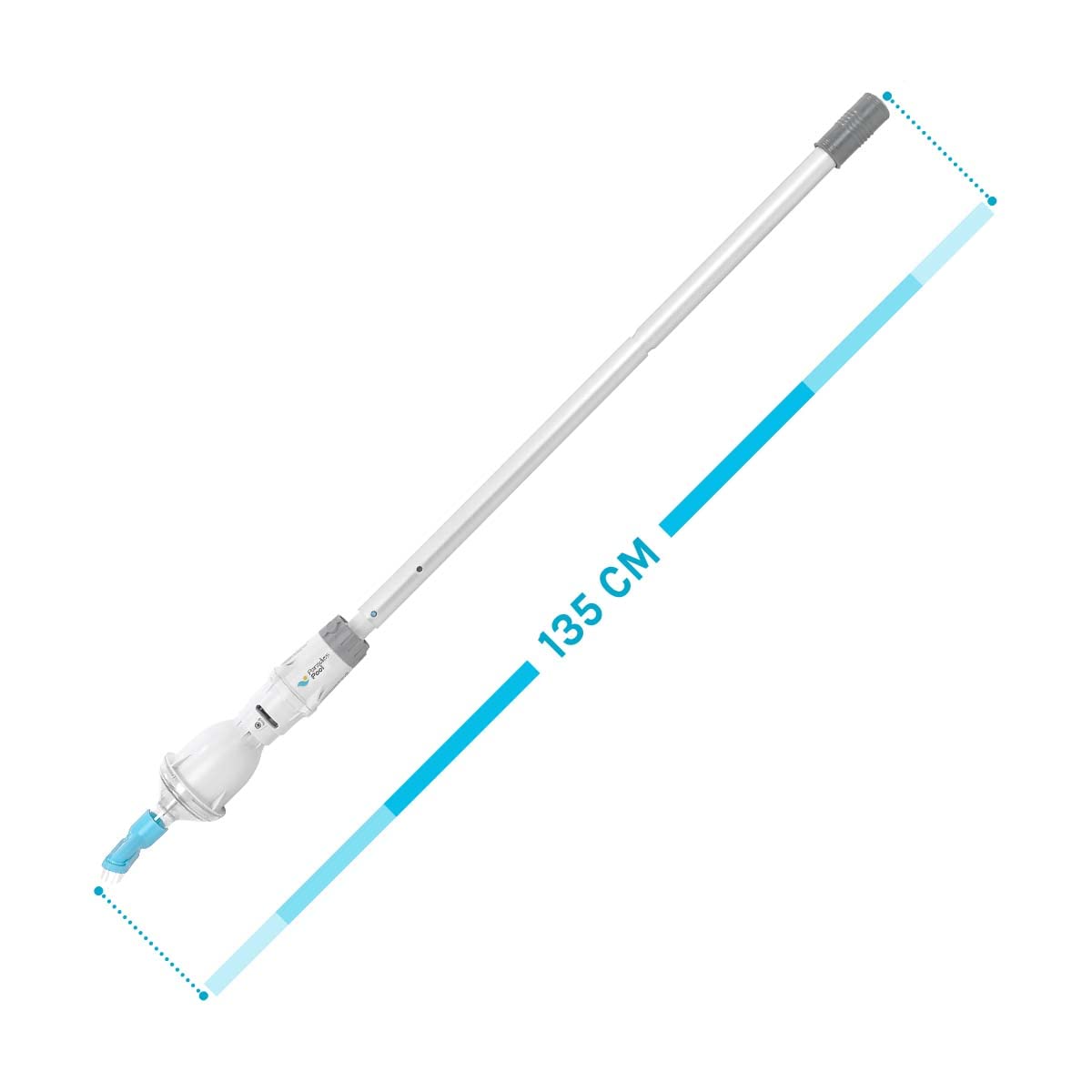 Paradies Pool Akku Poolsauger PP Star 02 Plus, inkl. Kescher und Stange | Nutzung ohne Kabel | schwenkbarer Saugkopf mit Bürste | Für Pools bis zu 10 m³