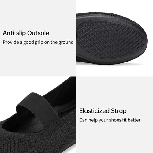 Frank Mully Womens Ballet Flats Casual Round Toe Knit Fabric Flats for Women with Single Strap Ballerina Flat Shoes Lightweight Dressy Shoes for Woman4