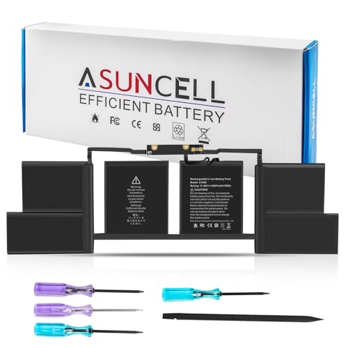 Image of ASUNCELL A1707 A1820 Battery for MacBook Pro 15 inch 2016 2017 Touch Bar Version Model A1707 EMC 3162 3072 Identifier MacBookPro13,3 & MacBookPro14,3