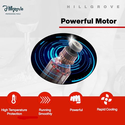 Image of Hillgrove HGCM1183M2 400W Self Screwdriver Electrical Small Power Drill Machine for Home Use 750-RPM with 9Pcs All Type Drill Bits, Adjustable Reverse Rotation and Variable Speed Pistol Grip