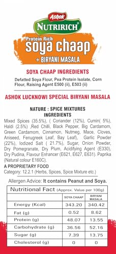Ashok Nutririch Soya Chaap with Biryani Masala 120g (Pack of 2)