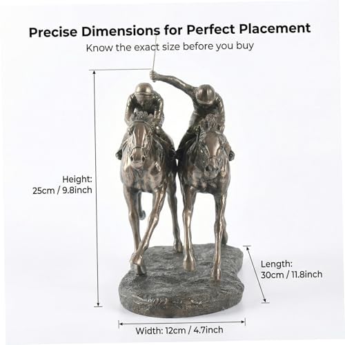 Statue de cheval en bronze et 2 jockeys pour décoration de maison moderne