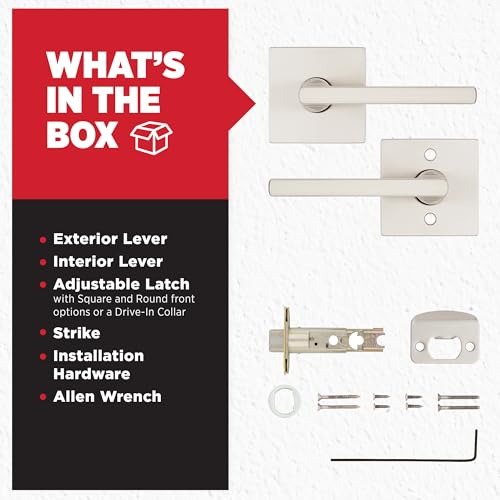 Kwikset Halifax Interior Passage Door Handle, Lever for Closet and Hallway Doors, Reversible Non-Locking Handle Lever, Satin Nickel, with Microban Protection by Kwikset - Image 6