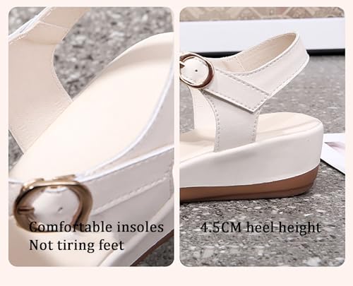 Women’s Wedge Sandals Comfortable Platform Cushioned Insole Strappy Round Toe Casual Wedge Sandals4