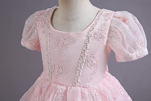 Vestido de comunión de cumpleaños para niñas con cuentas finas 5