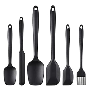 6Pcs Silicone Spatulas Set, High Heat Resistant Cooking Spatula Non-Stick Rubber Spatulas Set, Food Grade Baking Spatulas Kitchen Utensils for Baking, Cooking and Mixing