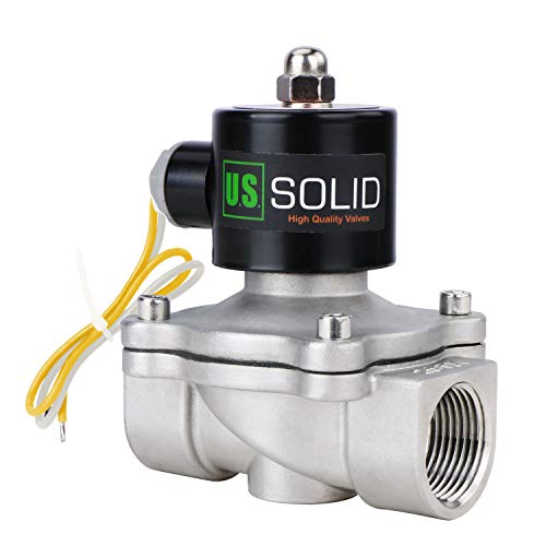 U.S. Solid 220V AC 1' G Válvula de Solenoide Eléctrica De Acero Inoxidable Normalmente Cerrado Solenoid Valve Impulsado Directamente para Agua Aire Aceite Diesel Viton Material del sello