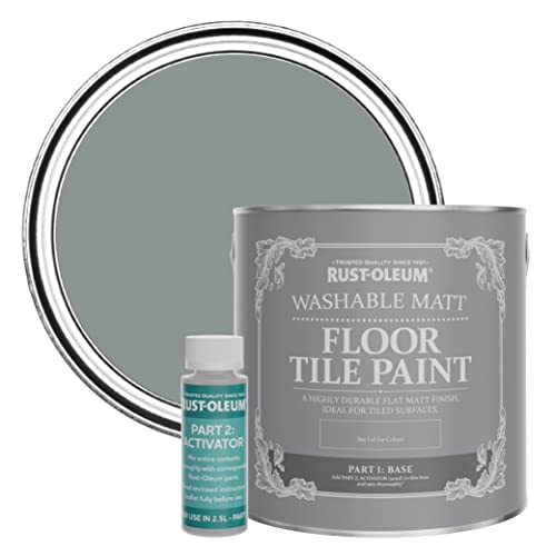 Rust-Oleum Grey Washable Matt Floor Tile Paint - Slate 2.5L