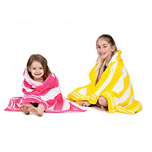 Premium Hooded Beach Towel For Kids Aged 3-10 | Drawstring Carry Bag Included | Size 30"X50" | Classic Children's Beach Towels For Girls And Boys | 100% Cotton Kids Beach Towel- Sunshine Yellow #TOP6
