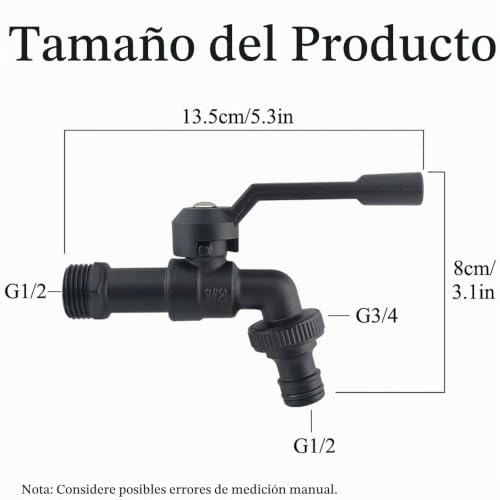 Llave de paso para manguera negra 8 Imagen adicional