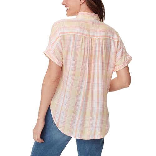 Image of Gloria Vanderbilt Women's Daisy Short Sleeve High-Low Button Down Shirt Standard