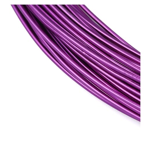 Alambre de aluminio Proceso de tejido alambre aluminio for bricolaje, alúmina coloreada, material for hacer pequeños adornos(Purple,1.5mm X 5m)