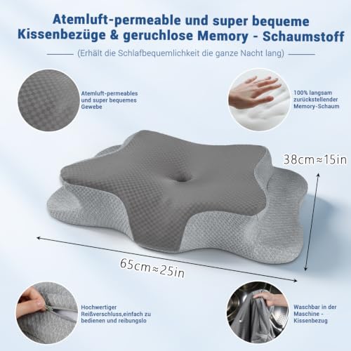 CHxxy Seitenschläferkissen, Schmetterlingskissen aus Memory-Schaum