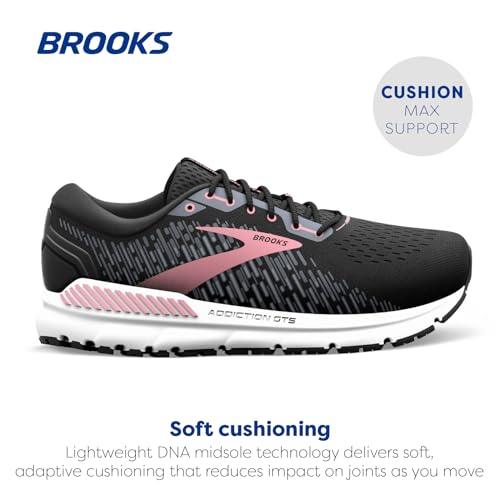 Brooks Brooks Women's Addiction GTS 15 Supportive Running Shoe - Black/Ebony/Mauvewood - 6.5 Medium