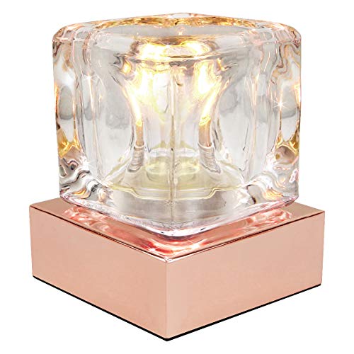 Ambient Glass Ice Cube Touch Dimmable Table Lamp Copper Base with G9 Bulb M0111