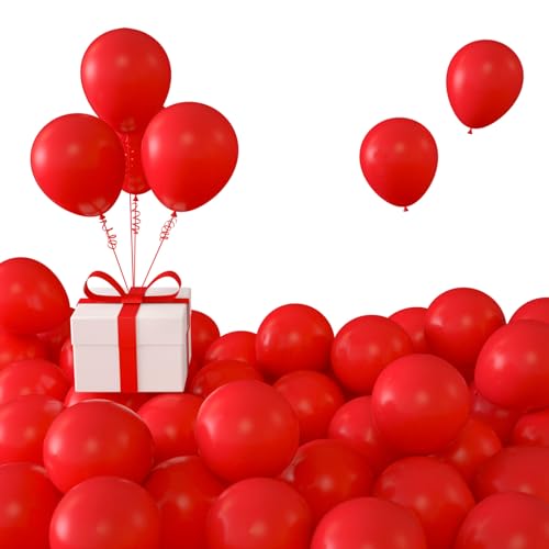Image of Red Balloons,100 Pcs 5 Inch Mini Matte Latex Balloons for Balloon Garland Arch, Birthday Decoration, Wedding Party, Baby Shower Decorations