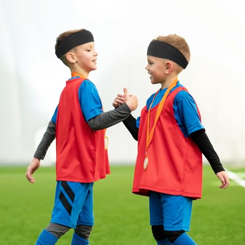 Image of 3 Pcs Kids Sports Headbands Boys Girls Athletic Elastic Sweatbands Children Soft Moisture Wicking Hairband Absorbing Sweat Band for Football Basketball Running Tennis