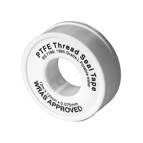 PTFE Tape for Water Fittings - 12mm x 12m - (1/2") Water Piper Plumbing Thread Sealant - Single Roll by Gocableties Cover