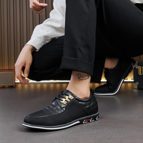 Men's Modern Oxford Leather Fashion Sneakers Walking Shoes Business Office Party Prom Dress Shoes Size 7-153