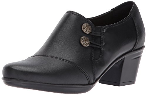 Clarks Women's Emslie Warren Slip-on Loafer, Black Leather,8 M US