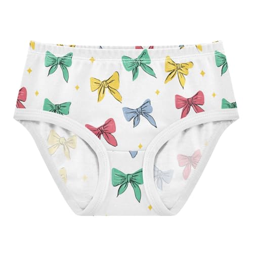 Wusikd Cute Bow Color Girls' Underwear Cotton Girls Briefs Soft Toddler Underwear 2T