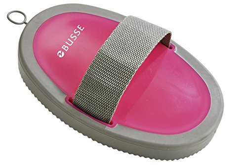 Striegel Grip Busse rose et gris pour le pansage des chevaux