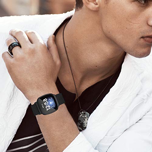 Banda de acero inoxidable compatible con Fitbit Sense/Versa 3 miniatura 5