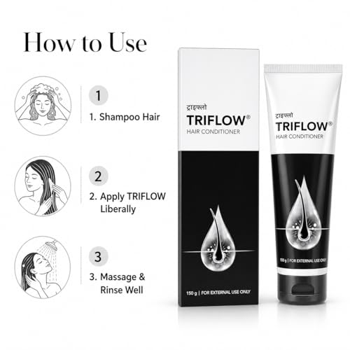 Image of Tri Flow Hair Conditioner, 150 g, for Soft, Smooth & Silky Hair, Detangles, Improves Combability, Suitable for All Hair Types