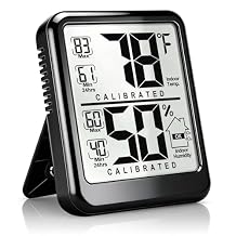 Antonki Room Thermometer, Digital Small Hygrometer Indoor Thermometer Humidity Gauge, Temperature Humidity Meter with Max/Min Record Monitor Sensor for Home, Plants - Battery Included