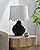 BoutiqueRugs Pojezerje Bohemian Ceramic Table Lamp for Bedroom, Bedside Nightstand - Decorative Boho Tabletop Lamp for Living Room - Rattan Shade - Black and White