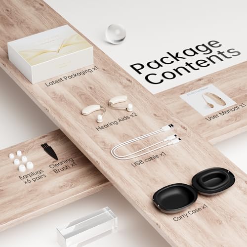 Hearing Aids,Hearing Amplifiers for Seniors with Noise Cancelling,Rechargeable Hearing Aids for Hearing Loss Seniors and Adults,OTC Hearing Aid with Volume Control and Natural Sound (Beige) - Thumbnail 7