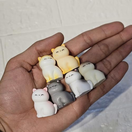 Image of Miniature Cats Set of 8 Resin Figurines for Miniature Garden Decor Dollhouse Accessories Fairy Garden Terrarium Desk Decor Gifting Collectibles