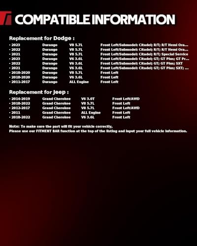 Image of Torchbeam Front Brake Caliper Left for Jeep 2018-2022 Grand Cherokee 3.6L, Dodge 2011-2017 Durango, Dodge 2018-2023 Durango 3.6L, Front Left Caliper Replace # 18B5297A