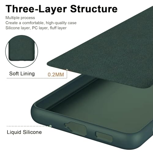 Image of SBMS Silicone Back Cover Case for Vivo V60 5G /V60e 5G /T4 Pro 5G | Soft Micro-Fibre Lining Inside | Camera Protection Bump | Shockproof Back Cover Case for Vivo V60 5G (Candy Cloth Green)