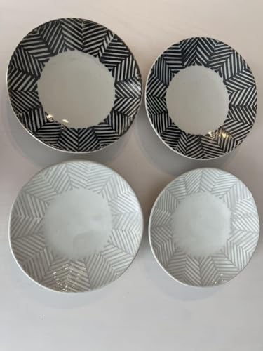 AIU Hasamiyaki Herringbone Round Plate Set of 4