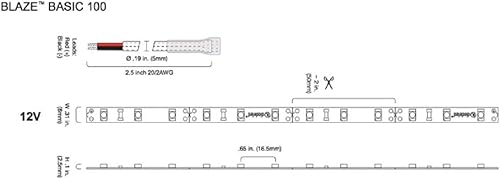 Miniatura 3 de Diode LED Blaze Basics - Cinta de luz LED de 12 V, 2700 K, 16.4 pies, 1.46 w/ft