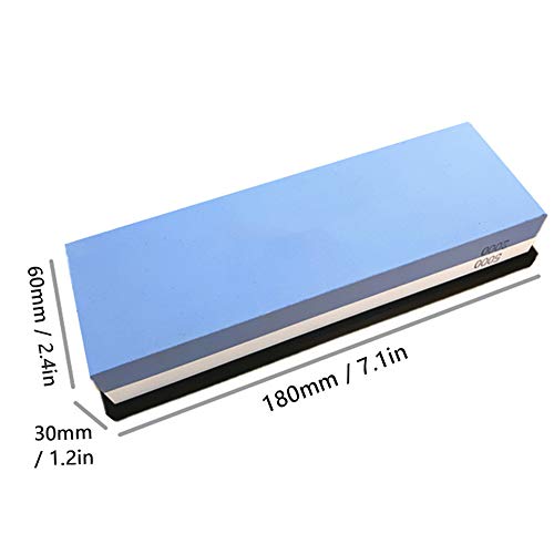 Kiaya Pedra de afiar Pedra de afiar com base de silicone antiderrapante Dual Grit 2000/5000 Watersto