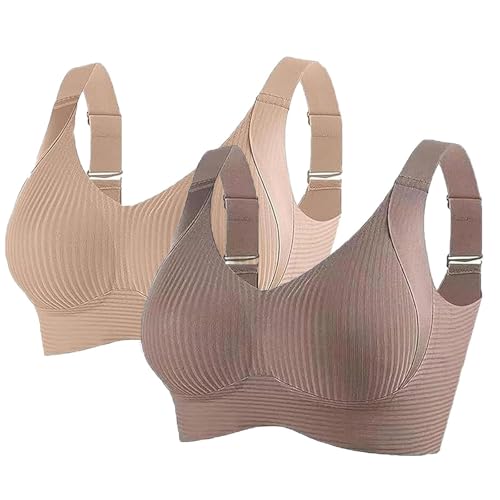 riou Sujetadores Deportivos Mujer Talla Grande, Sujetador Deportivo sin Aros con Relleno Encaje Sexy para Mujer Sostenes Básicos Cómodo sin Costuras Bra Suave Push Up Bralette Sujetadores Original