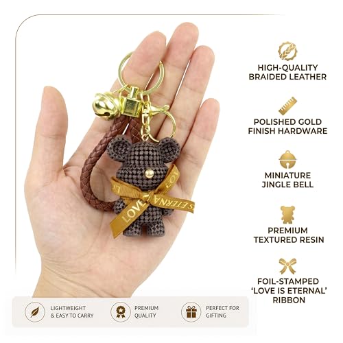 Image of Storite Bunny Keychain for Women & Girls, Cute Rabbit Bag Charm with Heart Pendant, Braided Strap & Bell, Fashion Key Ring for Handbags, Backpacks & Car Keys