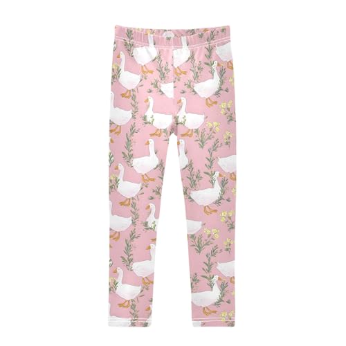 Girls' Athletic Leggings Ankle Length Yoga Dance Pants Kids Teen 4T Goose