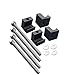 JGR Pickup Truck Tool Box Tie Downs Aluminum J Hook Crossover 4 Pack, Black