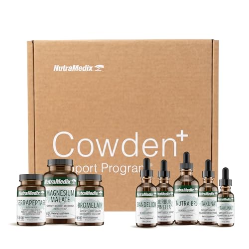 NutraMedix Herbal Supplements for Full Body Detox, Cleanse & Energy Support - Cowden+ Support Program, Month 1 - Magnesium Malate, Proteolytic Enzymes and More