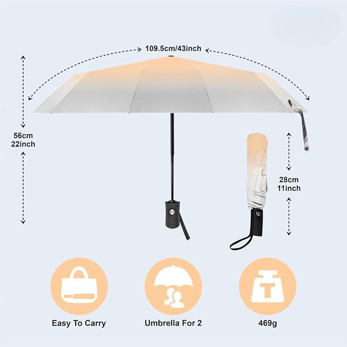 Image of TEKCOOL Umbrella, UV Big Size Umbrella for Sun Protection Rain Windproof Strong large 3 fold for men women kids boys girls Perfect small & stylish Windproof & Compact(Green)