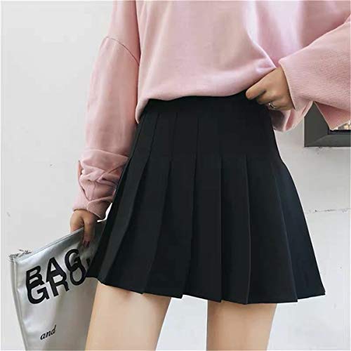 image for Yuemengxuan Girls Women High Waisted Plain Pleated Skirt Skater Tennis