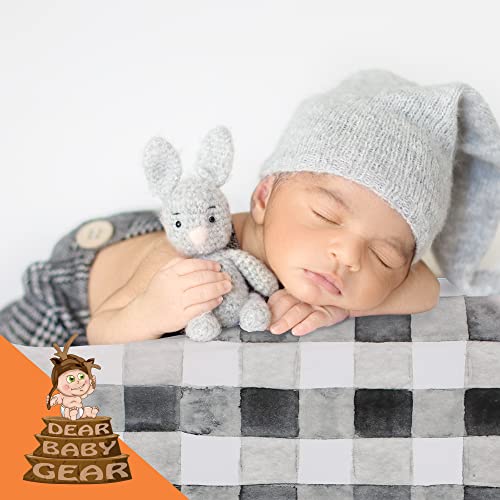 Image of Dear Baby Gear - Baby Crib Sheets - Toddler Bed Sheets - Breathable Fitted Bed Sheet - Nursery Bedding - Cribs Mattress Cover - Crib Sheet for Girls & Boys - 52x28x10 (Watercolor White Black Plaid)